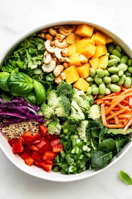 Roasted Vegetable Thai Salad with Sesame Dressing