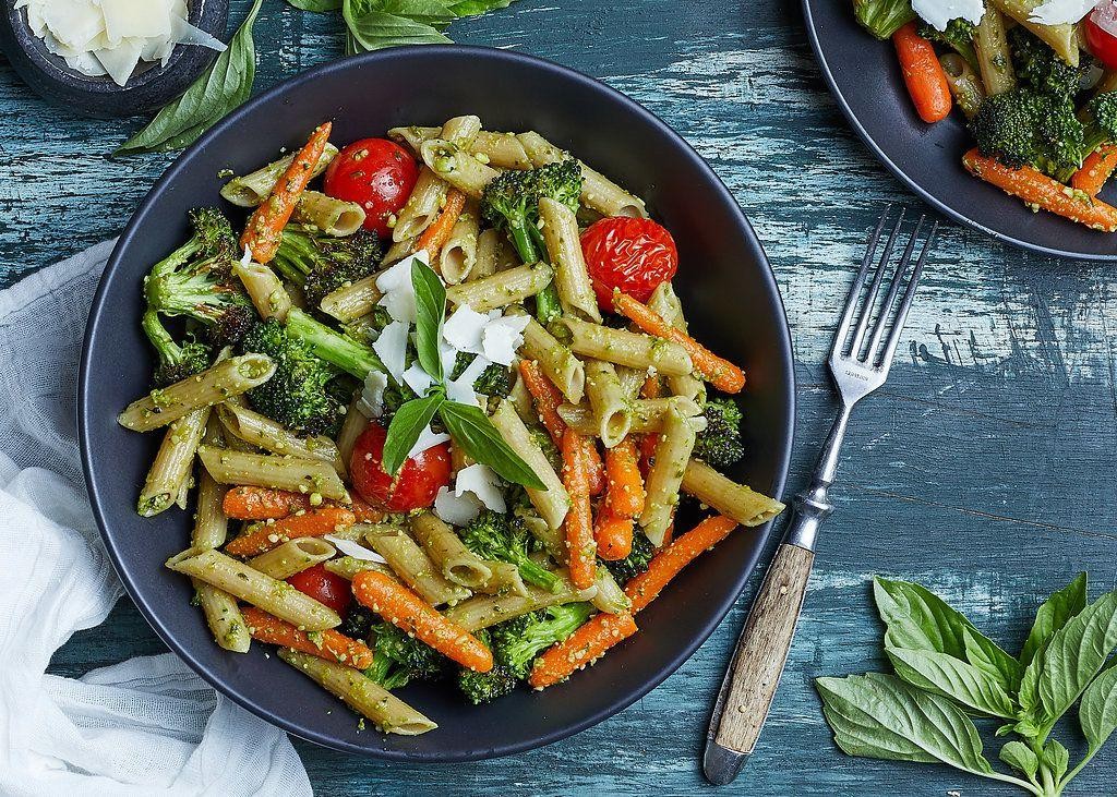 Roasted Vegetable and Pesto Penne