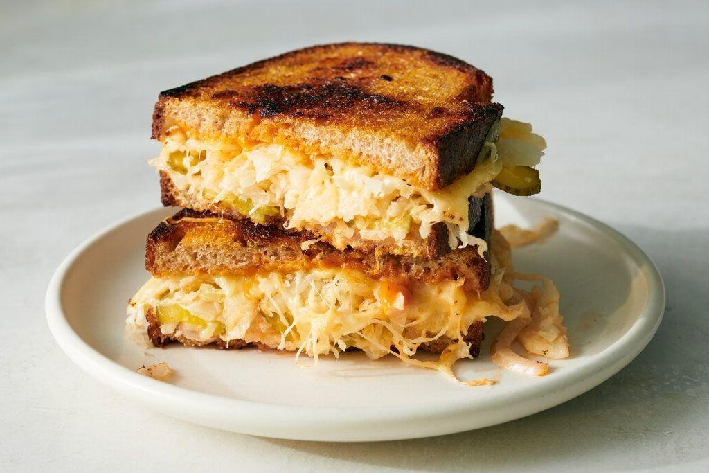 Roasted Veggie and Sauerkraut Sandwich