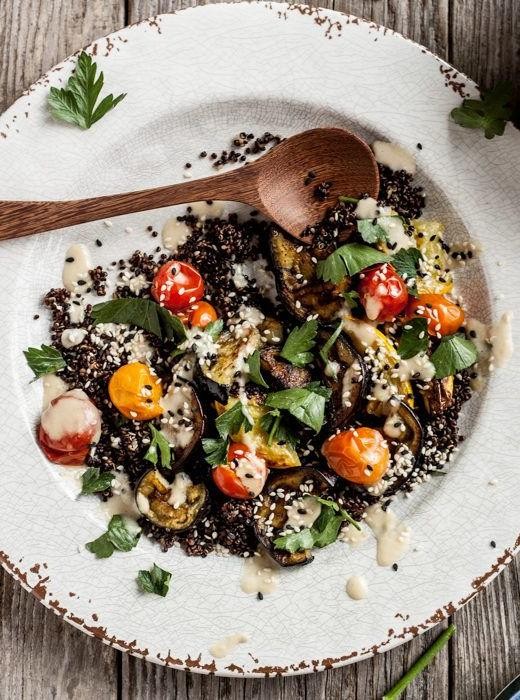 Roasted Yellow Squash and Eggplant Salad