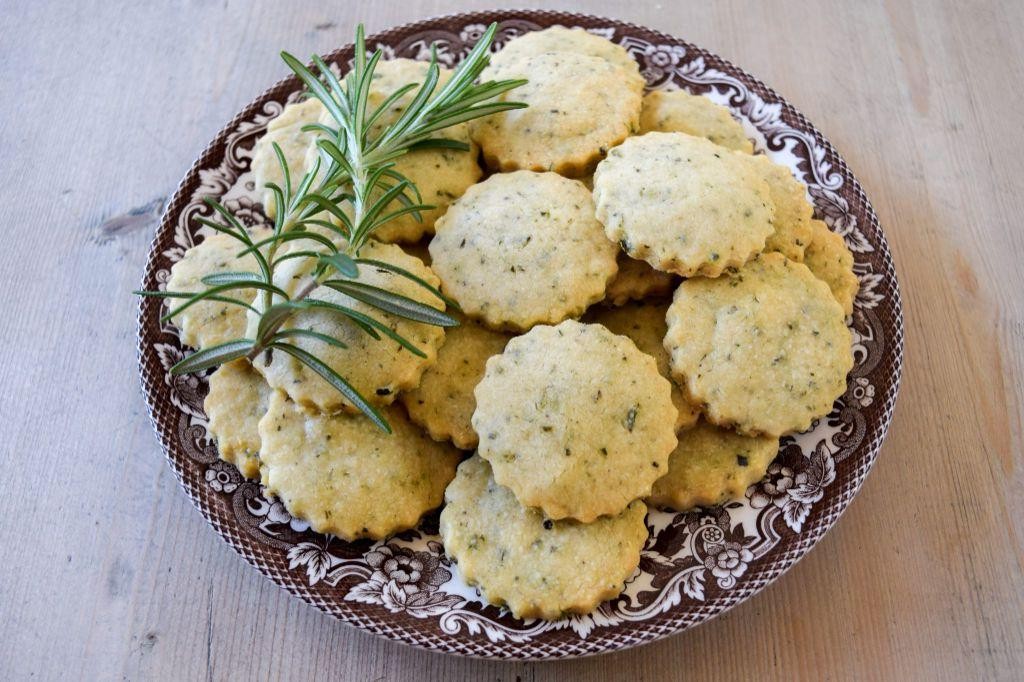 Rosemary Parmesan Savory Shortbread