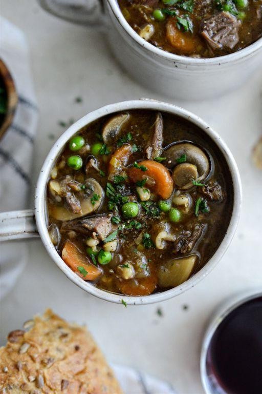 Rustic Beef Barley Soup with Root Vegetables
