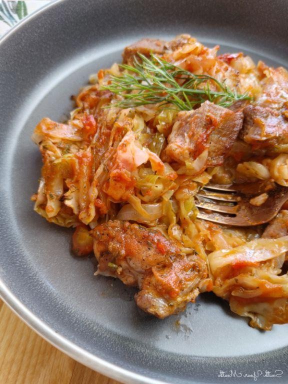 Rustic Braised Cabbage with Pork Belly