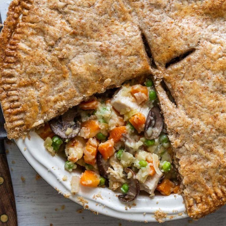 Rustic Chicken Pot Pie with Whole Wheat Puff Pastry