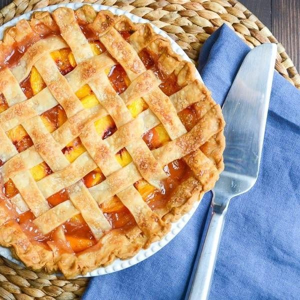 Rustic Fresh Peach Pie with a Lattice Crust
