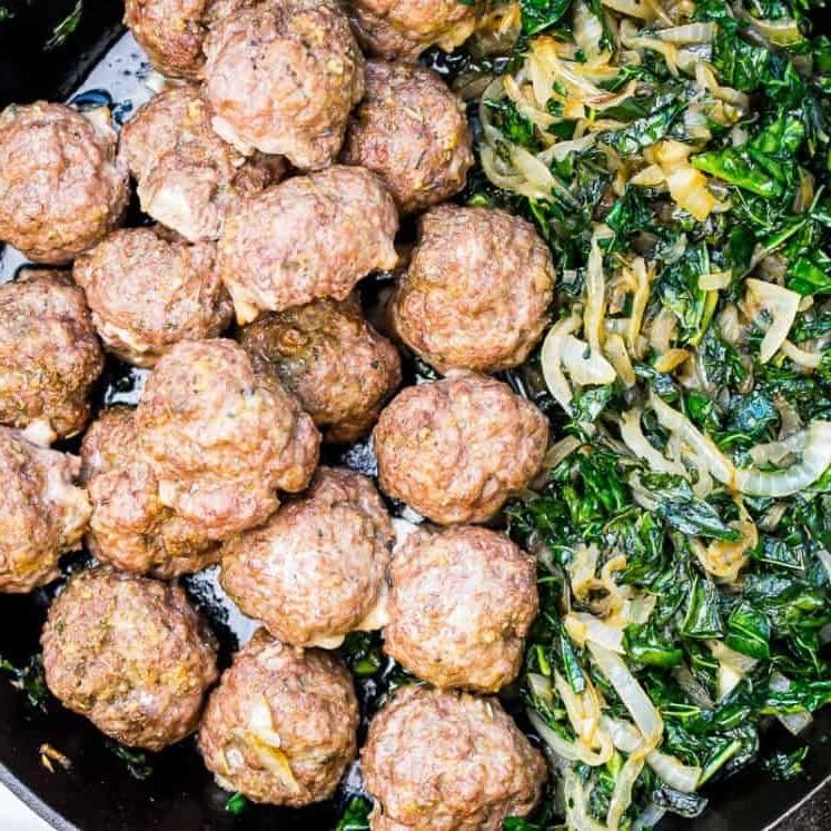 Rustic Kale and Beef Meatballs