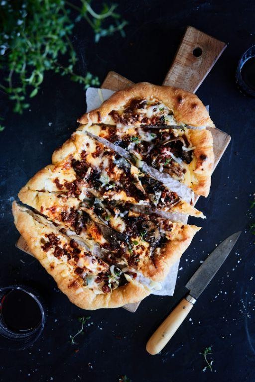Rustic Mushroom and Sausage Pizza