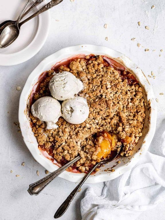 Rustic Peach Crisp with Whole Wheat Flour