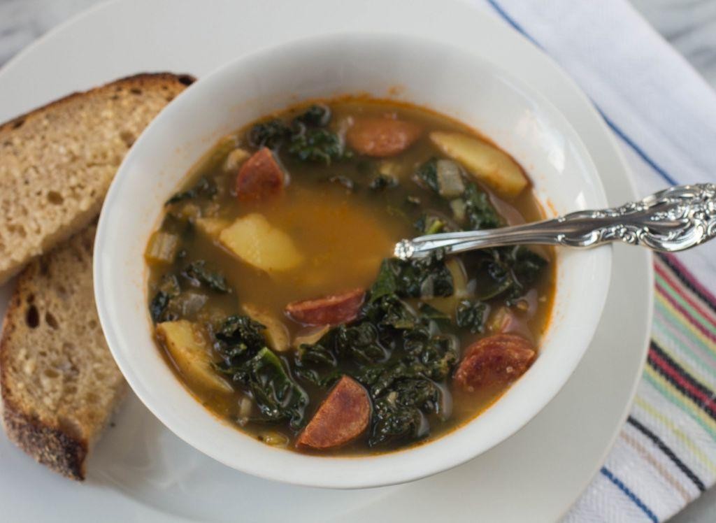 Rustic Smoked Sausage and Kale Soup