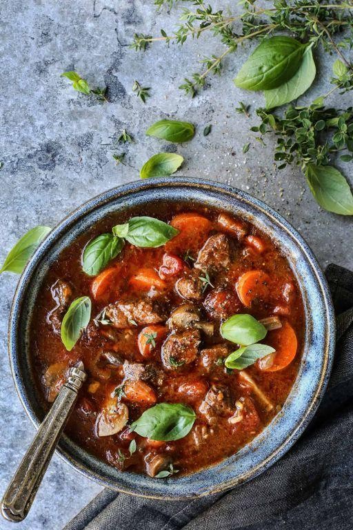 Rustic Tomato and Basil Beef Stew