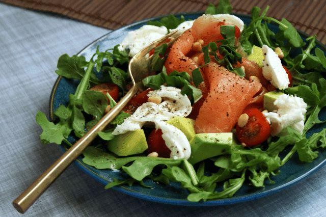 Salmon Basil Salad with Avocado