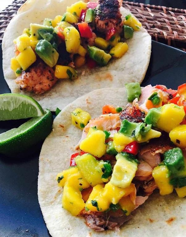 Salmon Tacos with Mango Salsa