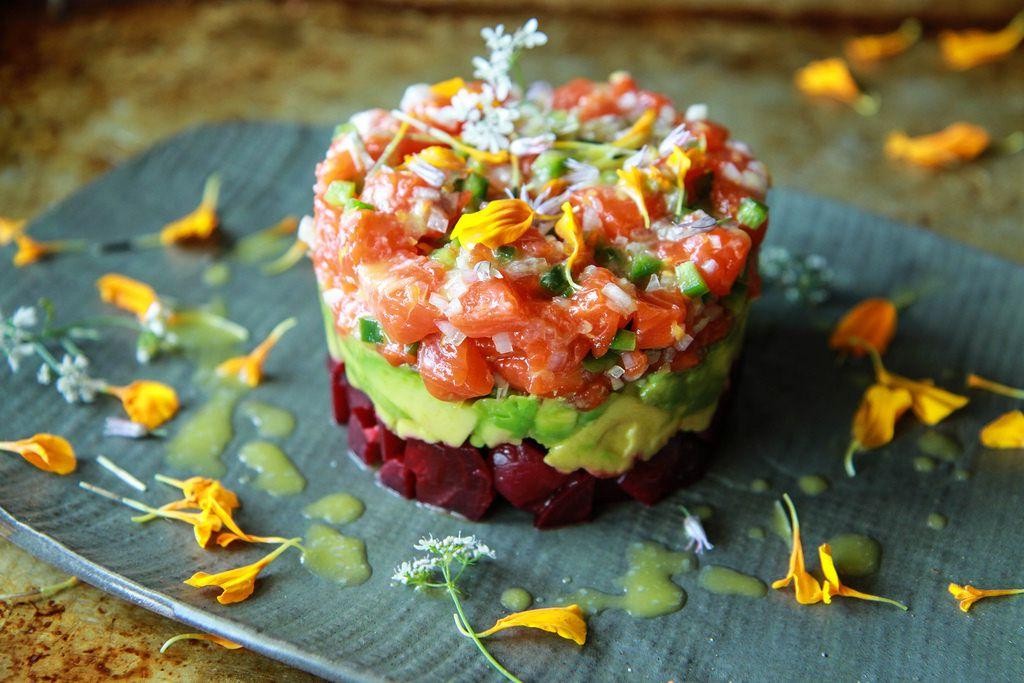 Salmon Tartare with Avocado and Citrus Dressing