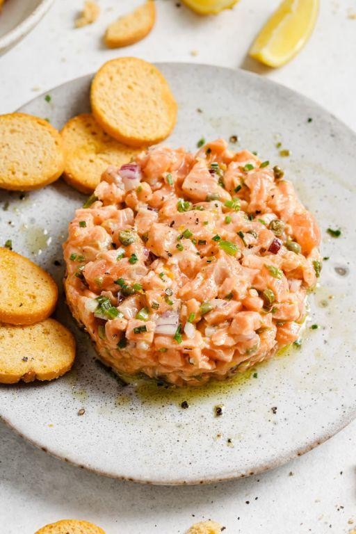 Salmon Tartare with Capers and Shallots