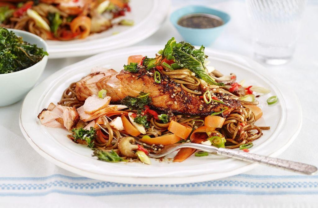 Salmon and Kale Stir Fry with Sesame