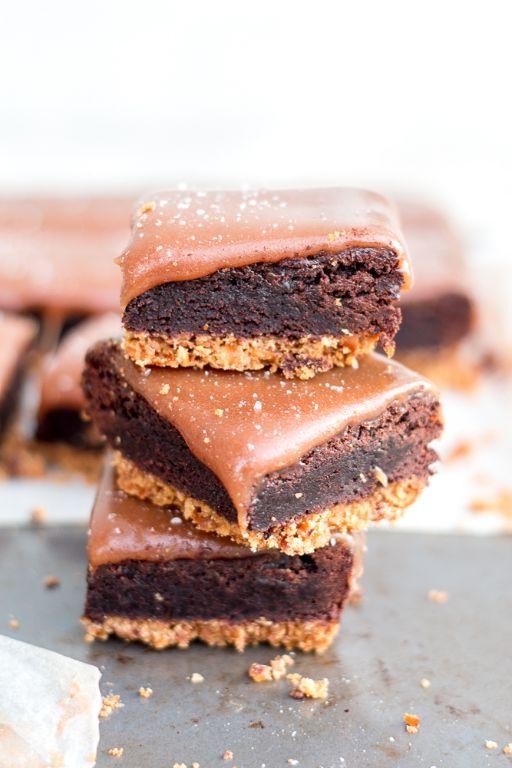 Salted Caramel Pretzel Brownie Bars