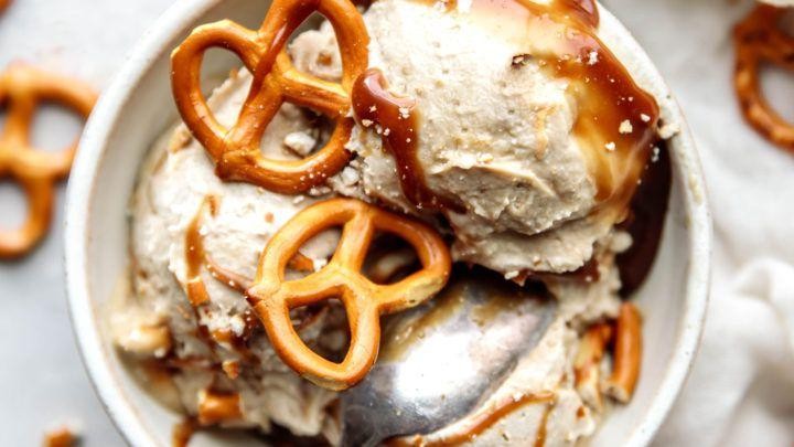 Salted Caramel Pretzel Ice Cream Balls