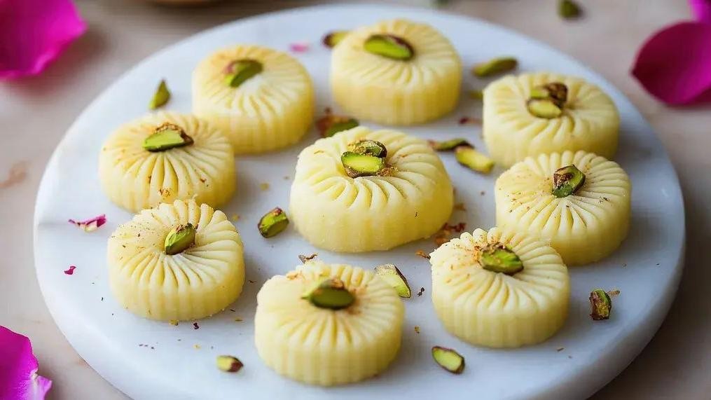 Sandesh with Saffron Threads
