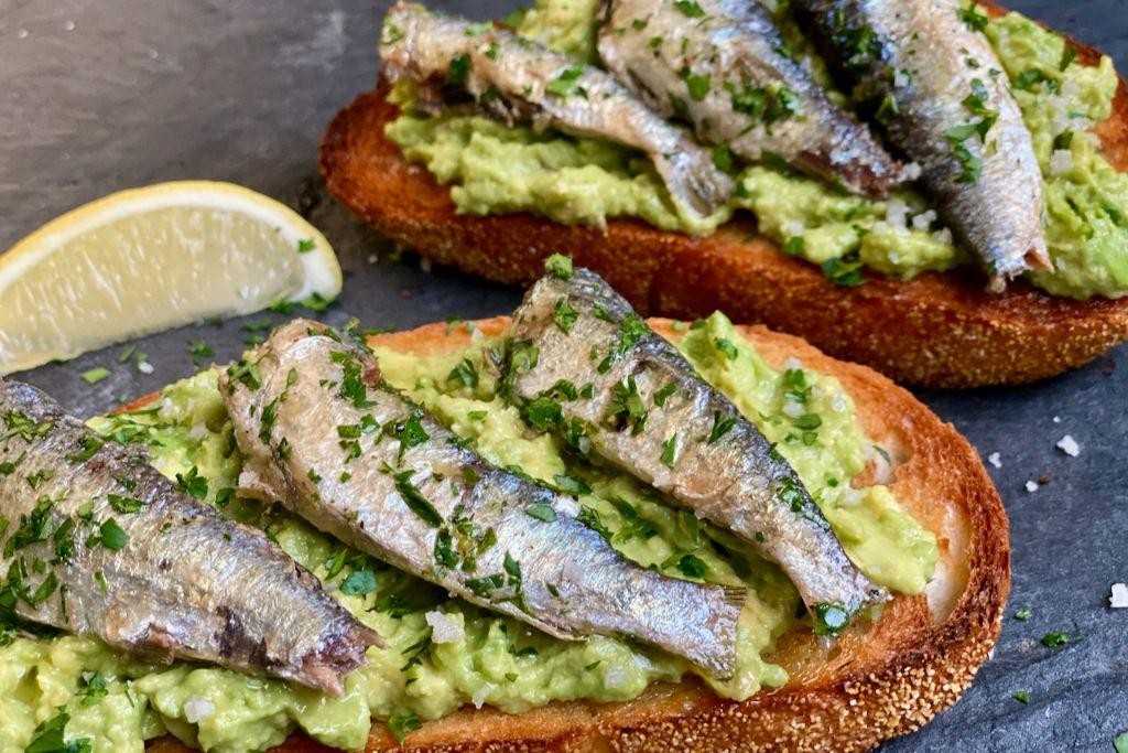Sardine and Avocado Toast with Fresh Herbs