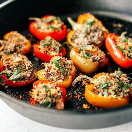 Sardine and Spinach Stuffed Peppers