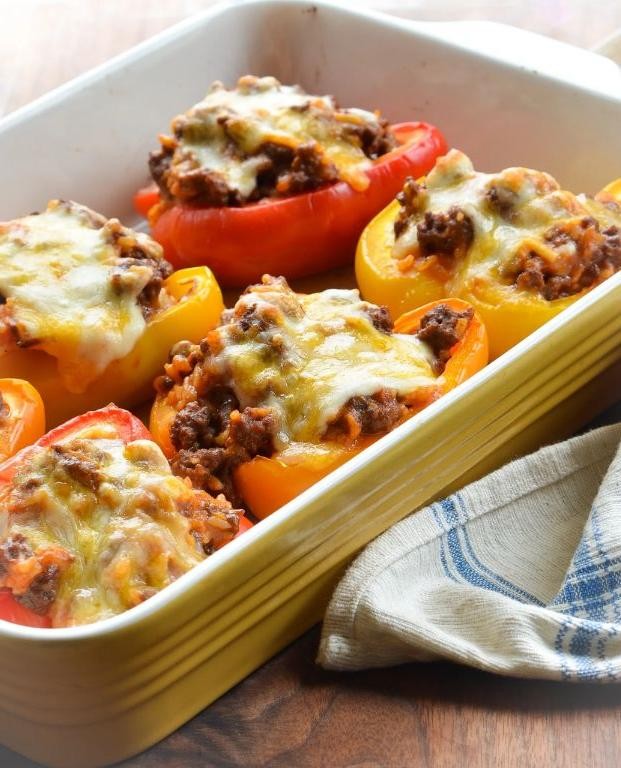 Satisfying Beef and Rice Stuffed Peppers