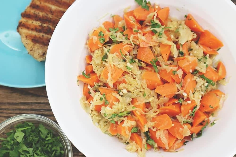 Sauerkraut and Carrot Stir-Fry