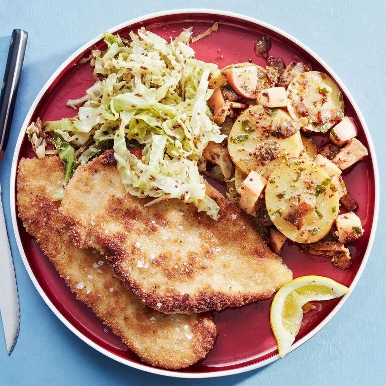 Sauerkraut and Chicken Schnitzel