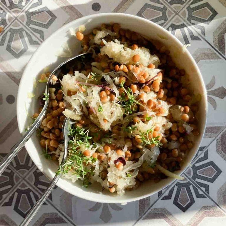 Sauerkraut and Lentil Salad