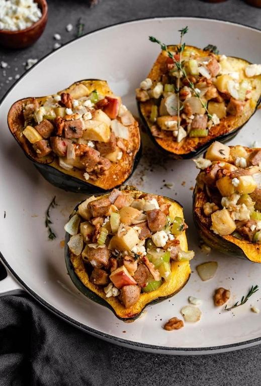 Sausage and Apple Stuffed Acorn Squash