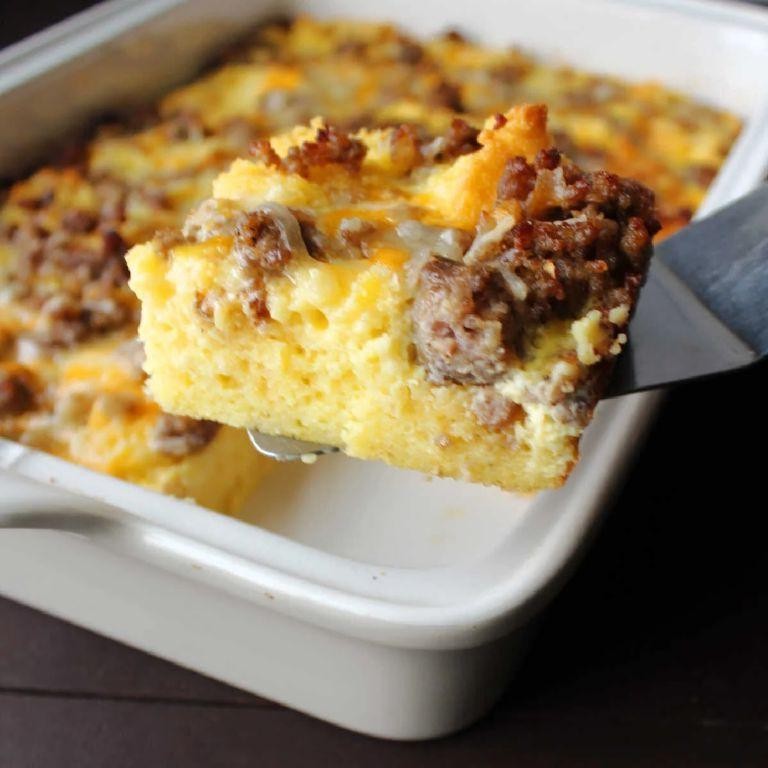 Sausage and Cornbread Breakfast Bake