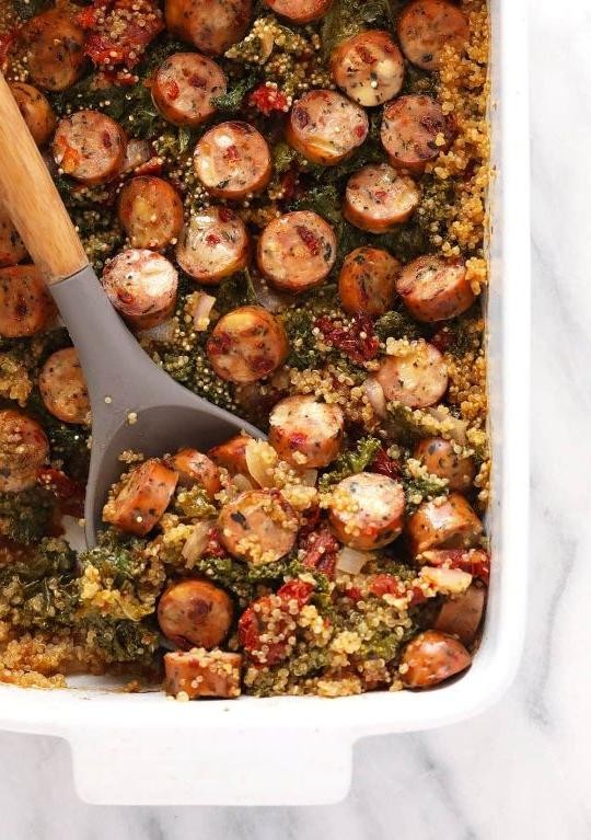 Sausage and Kale Quinoa Bake