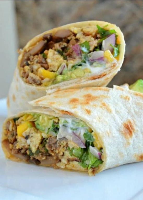 Sausage and Mushroom Breakfast Burrito