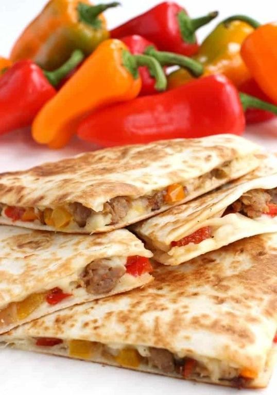 Sausage and Peppers Quesadillas