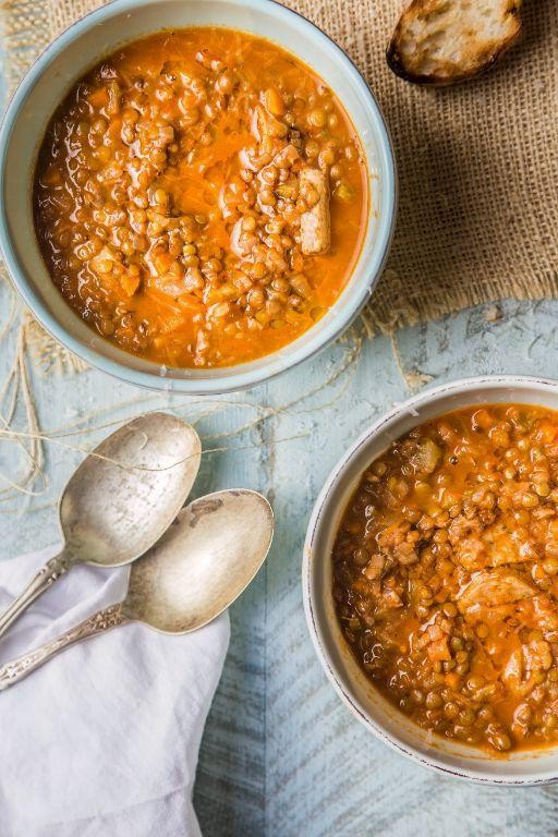 Sausage and Red Lentil Soup