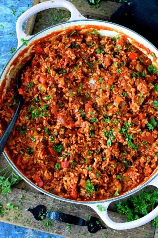 Sausage and Rice Breakfast Hash