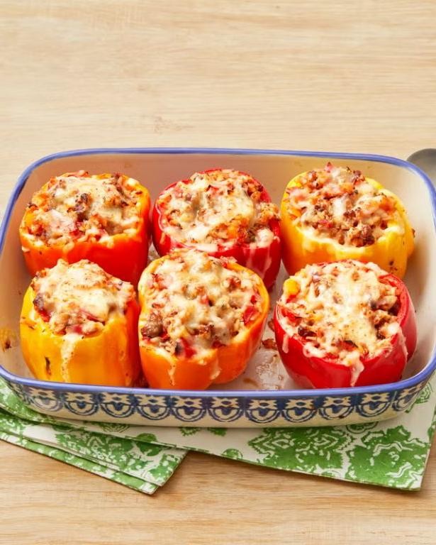 Sausage and Rice Stuffed Bell Peppers