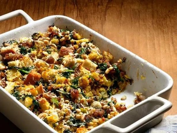 Sausage and Spinach Stove Top Stuffing Medley