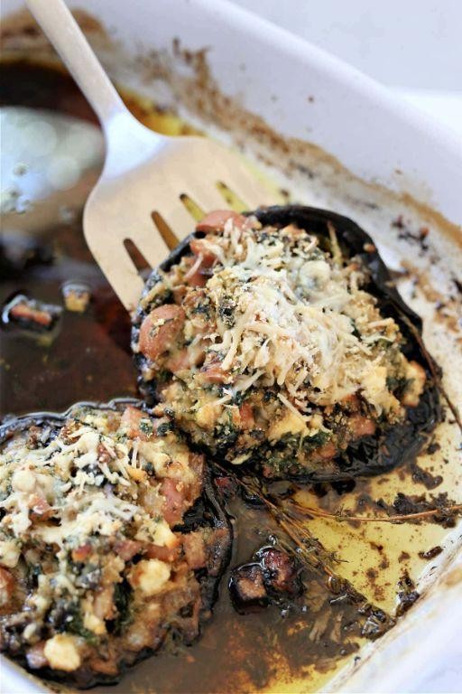 Sausage and Spinach Stuffed Portobello Mushrooms