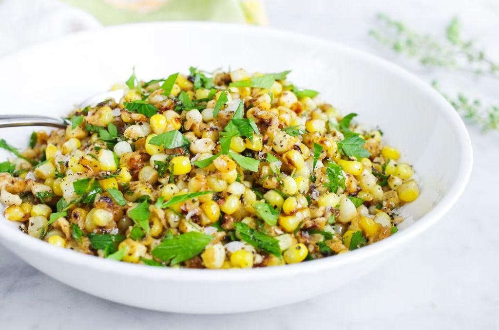 Sautéed Corn with Garlic and Herbs