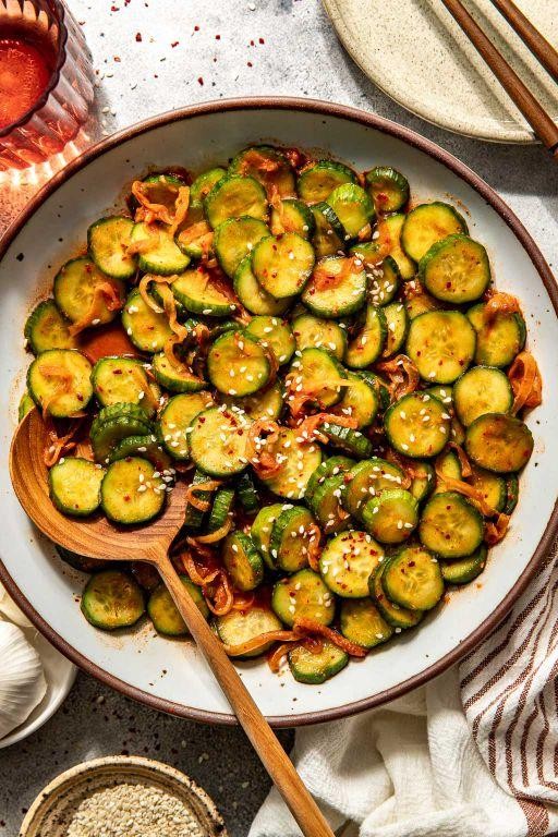 Sautéed Cucumber with Gochujang