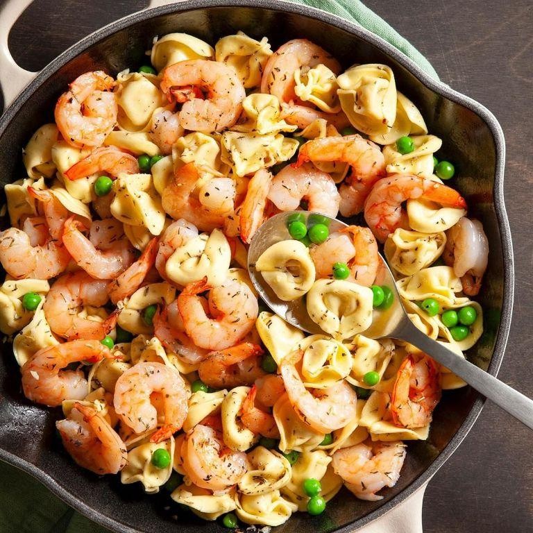 Sautéed Shrimp and Mushroom Tortellini