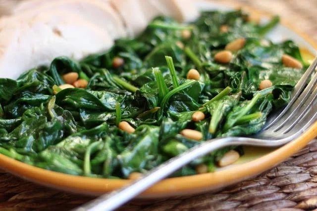 Sautéed Spinach with Lemon and Pine Nuts