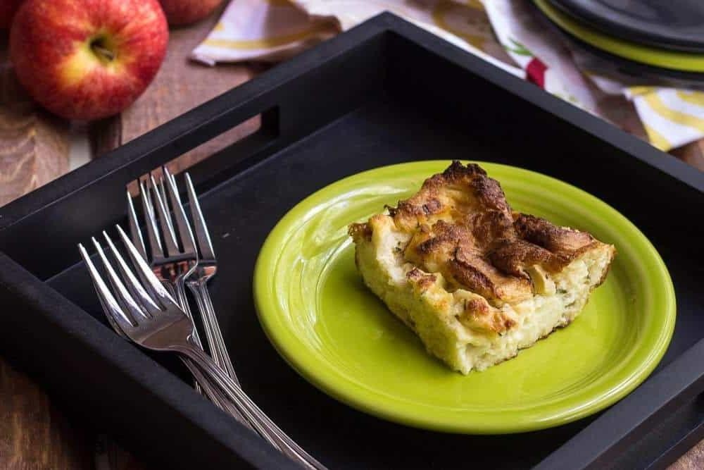 Savory Apple and Cheddar Bread Pudding