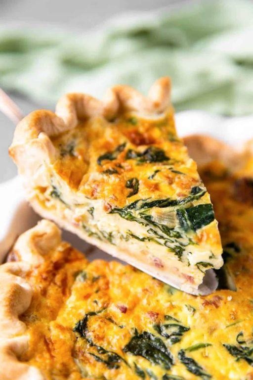 Savory Bacon Ends and Spinach Quiche