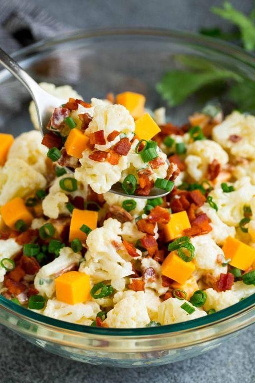 Savory Bacon and Cheddar Cauliflower Salad