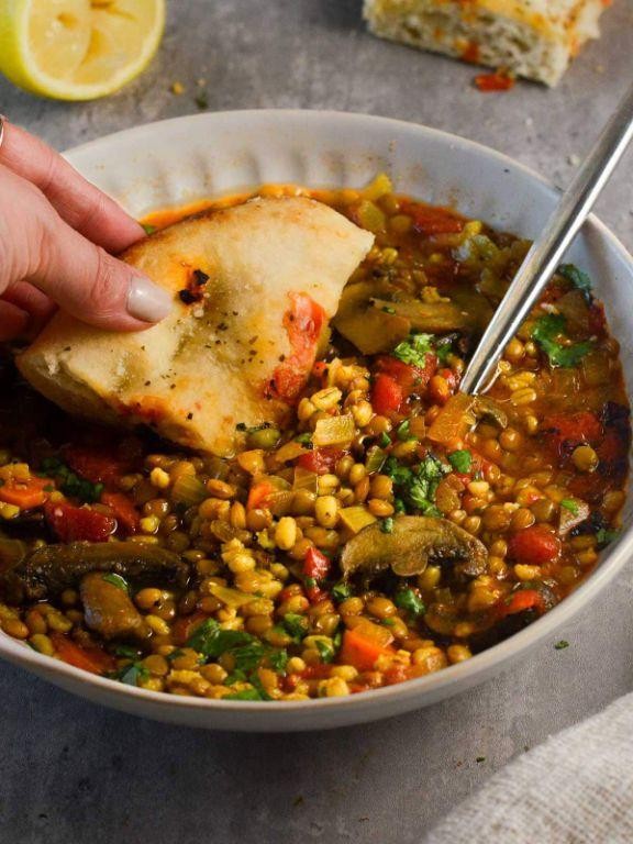 Savory Barley and Lentil Stew
