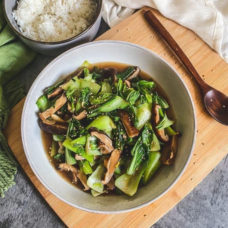 Savory Bok Choy and Oyster Mushroom Stir-Fry