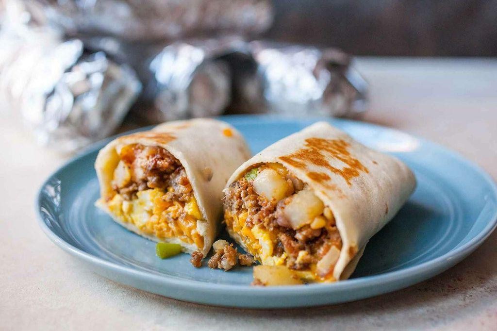 Savory Breakfast Burritos with Sausage