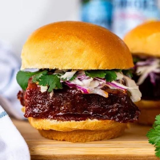 Savory Brisket Sliders with Coleslaw