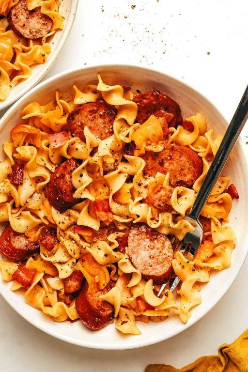Savory Cabbage, Sausage, and Noodle Casserole